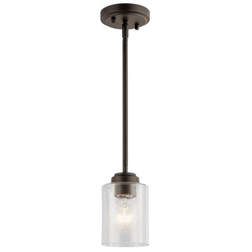 Main product image of Winslow 7" 1 Light Mini Pendant w/ Clear Seeded Glass (Olde Bronze)