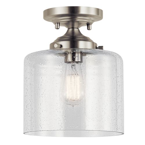 Main product image of Winslow 8.5" 1 Light Semi Flush w/ Clear Seeded Glass (Brushed Nickel)