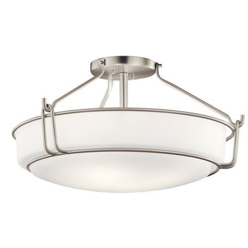 Main product image of Alkire 22" 4 light Semi Flush w/ Satin Etched White Glass (Brushed Nickel)