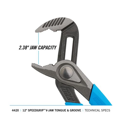 Main product image of 12" SpeedGrip V-Jaw Tongue and Groove Pliers