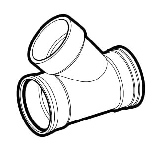 Main product image of 8" x 8" x 4" PVC SDR 35 Wye (G x G x DWV Hub)