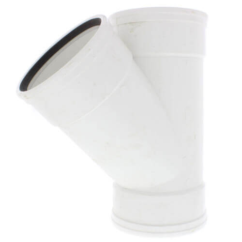 Main product image of 8" PVC SDR 35 1/8 Bend 45° Wye (G x G x G)