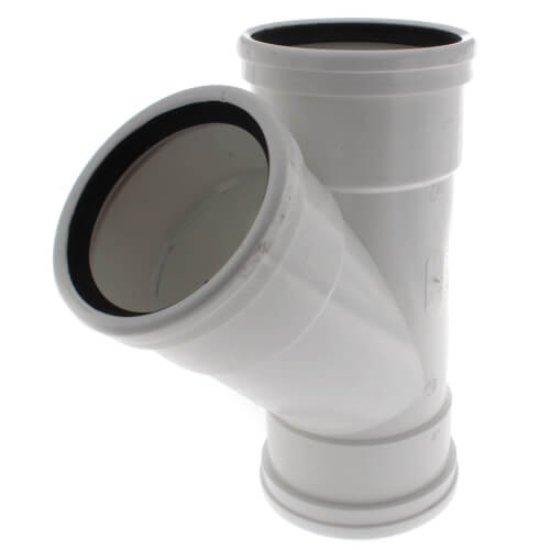 Main product image of 4" PVC SDR 35 1/8 Bend 45° Wye (G x G x G)