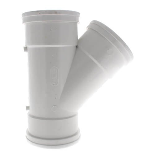 Main product image of 4" PVC SDR 35 1/8 Bend 45° Wye (G x G x G)