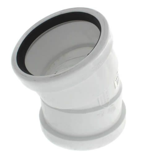 Main product image of 4" PVC SDR 35 1/16 Bend 22.5° Elbow (G x G)