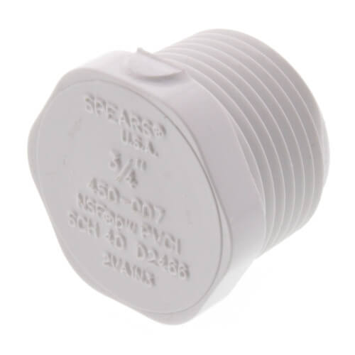 Main product image of 3/4" PVC Schedule 40 Male Threaded Plug
