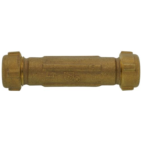Main product image of 3/8" IPS (1/2" CTS) Brass Compression Coupling Long (Lead Free)