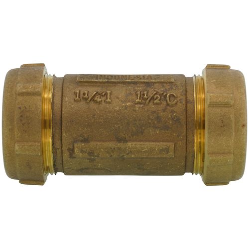 Main product image of 1-1/4" IPS (1-1/2" CTS) Brass Compression Coupling Long (Lead Free)