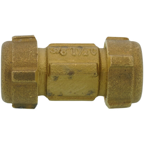 Main product image of 3/8" IPS (1/2" CTS) Brass Compression Coupling Long (Lead Free)
