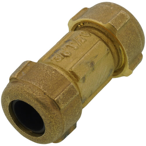 Main product image of 3/8" IPS (1/2" CTS) Brass Compression Coupling Long (Lead Free)