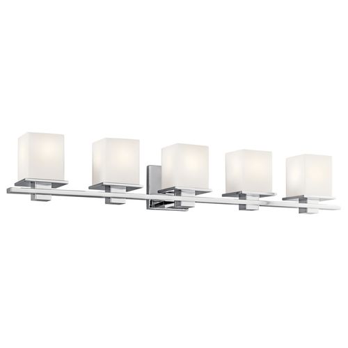 Main product image of Tully 40.25" 5 Light Vanity Light w/ Satin Etched Cased Opal Glass (Chrome)