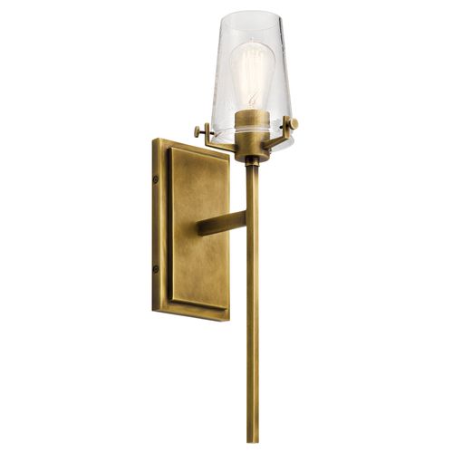 Main product image of Alton 22" 1 Light Wall Sconce w/ Clear Seeded Glass (Natural Brass)