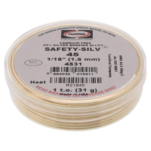 Main product image of 1/16" Safety-Silv Silver (45%), 1 Troy Oz