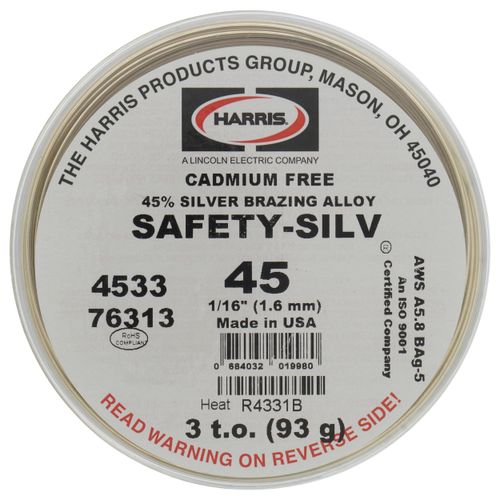 Main product image of 1/16" Safety-Silv Silver (45%), 3 Troy Oz