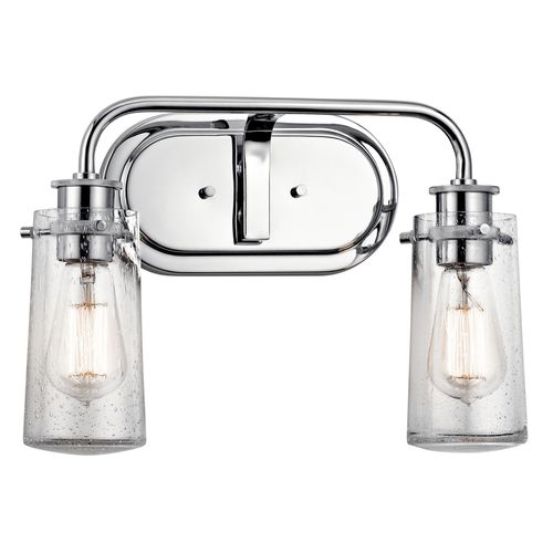 Main product image of Braelyn 14.75" 2 Light Vanity Light w/ Clear Seeded Glass (Chrome)