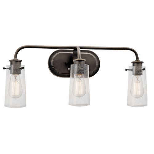 Main product image of Braelyn 24" 3 Light Vanity Light w/ Clear Seeded Glass (Olde Bronze)