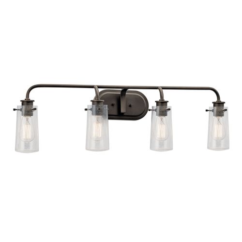 Main product image of Braelyn 44" 4 Light Vanity Light w/ Clear Seeded Glass (Olde Bronze)