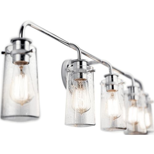 Main product image of Braelyn 44" 5 Light Vanity Light w/ Clear Seeded Glass (Chrome)