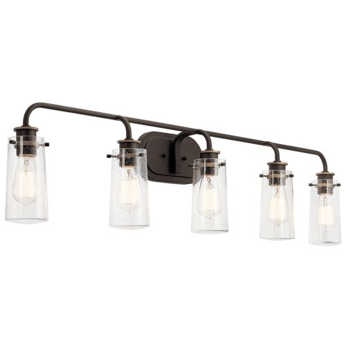 Main product image of Braelyn 44" 5 Light Vanity Light w/ Clear Seeded Glass (Olde Bronze)