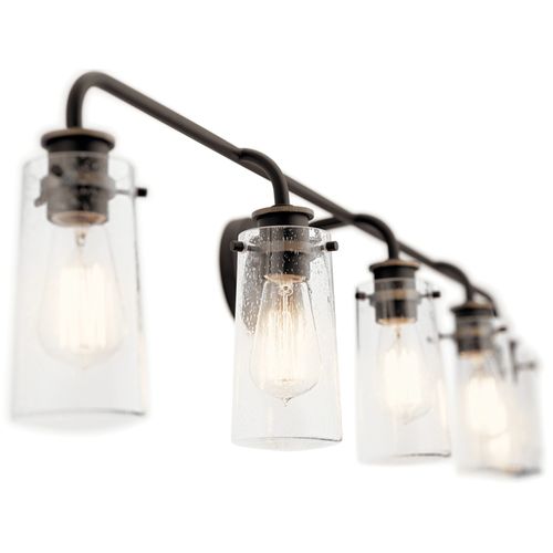 Main product image of Braelyn 44" 5 Light Vanity Light w/ Clear Seeded Glass (Olde Bronze)