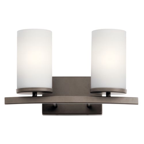 Main product image of Crosby 15" 2 Light Vanity Light Satin Etched Cased Opal (Olde Bronze)