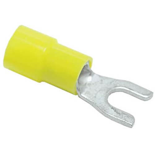 Main product image of #8 Stud Insulated Spade Terminals - 12-10 AWG (Blister Pack of 25), 455036