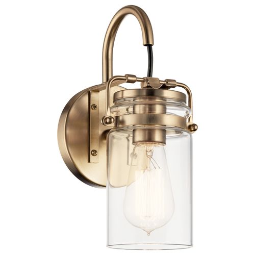 Main product image of Brinley 11.5" 1 Light Wall Sconce w/ Clear Glass (Champagne Bronze)