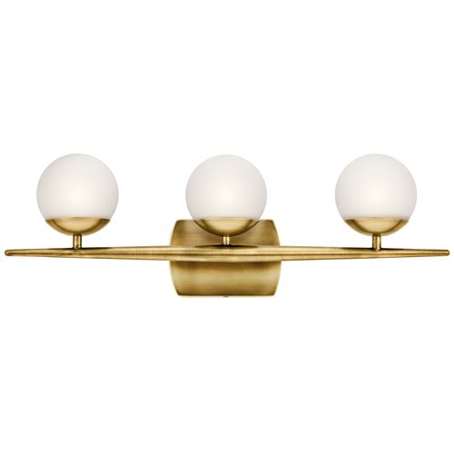 Main product image of Jasper 24.5" 3 Light Halogen Vanity Light w/ Satin Etched Cased Opal Glass (Natural Brass)