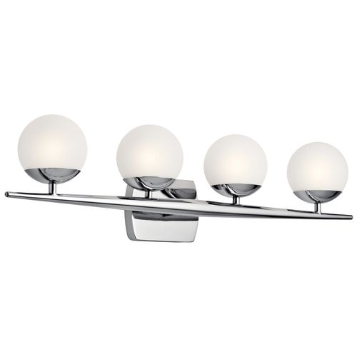 Main product image of Jasper 32.25" 4 Light Halogen Vanity Light w/ Satin Etched Cased Opal Glass (Chrome)