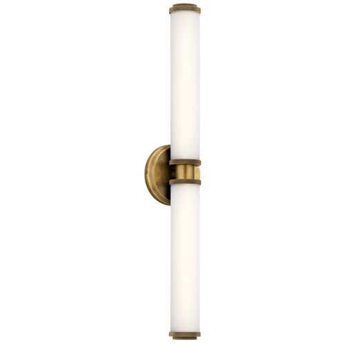 Main product image of Indeco 27" LED Linear Vanity Light w/ Satin Etched White Glass (Natural Brass)