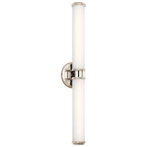 Main product image of Indeco 27" LED Linear Vanity Light w/ Satin Etched White Glass (Polished Nickel)