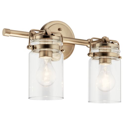 Main product image of Brinley 15.75" 2 Light Vanity Light w/ Clear Glass (Champagne Bronze)