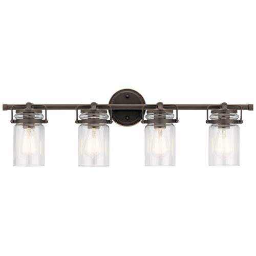 Main product image of Brinley 32.25" 4 Light Vanity Light w/ Clear Glass (Olde Bronze)