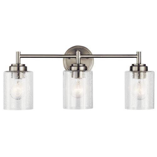 Main product image of Winslow 21.5" 3 Light Vanity Light w/ Clear Seeded Glass (Brushed Nickel)