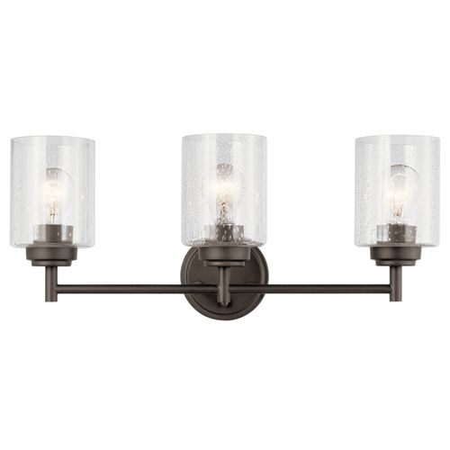 Main product image of Winslow 21.5" 3 Light Vanity Light w/ Clear Seeded Glass (Olde Bronze)