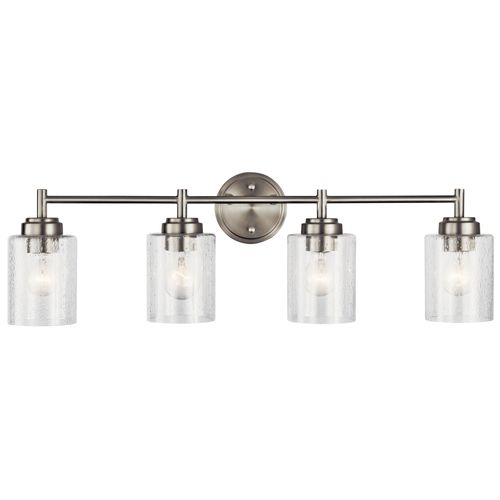 Main product image of Winslow 30" 4 Light Vanity Light w/ Clear Seeded Glass (Brushed Nickel)