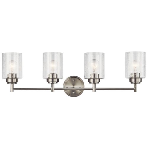 Main product image of Winslow 30" 4 Light Vanity Light w/ Clear Seeded Glass (Brushed Nickel)