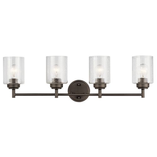 Main product image of Winslow 30" 4 Light Vanity Light w/ Clear Seeded Glass (Olde Bronze)
