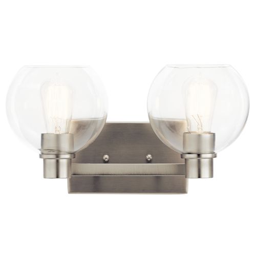 Main product image of The Harmony 15.5" 2 Light vanity light w/ clear glass (Brushed Nickel)