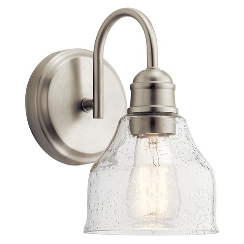 Main product image of Avery 9.25" 1 Light Vanity Light w/ Clear Seeded Glass (Brushed Nickel)