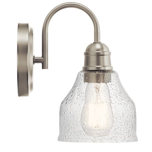 Main product image of Avery 9.25" 1 Light Vanity Light w/ Clear Seeded Glass (Brushed Nickel)