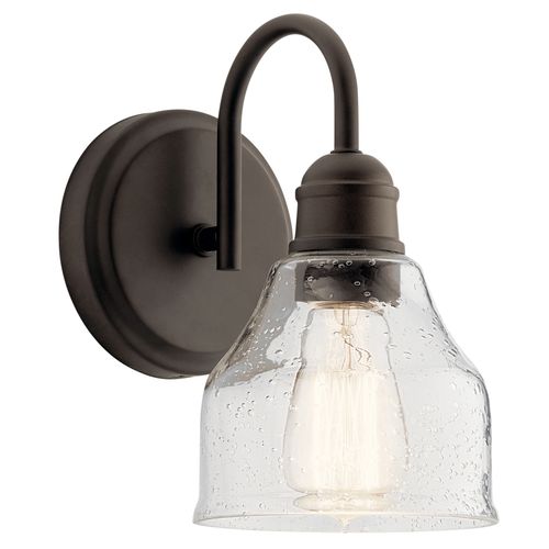 Main product image of Avery 9.25" 1 Light Vanity Light w/ Clear Seeded Glass (Olde Bronze)