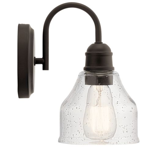 Main product image of Avery 9.25" 1 Light Vanity Light w/ Clear Seeded Glass (Olde Bronze)