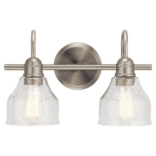 Main product image of Avery 14.75" 2 Light Vanity Light w/ Clear Seeded Glass (Brushed Nickel)