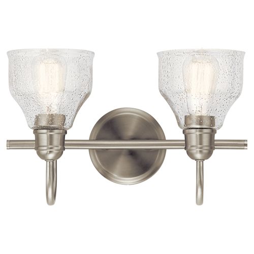 Main product image of Avery 14.75" 2 Light Vanity Light w/ Clear Seeded Glass (Brushed Nickel)