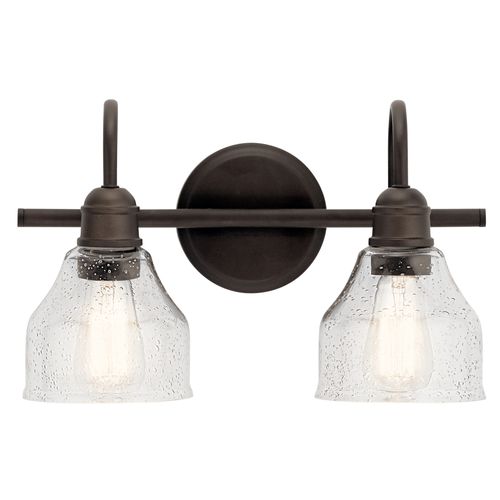 Main product image of Avery 14.75" 2 Light Vanity Light w/ Clear Seeded Glass (Olde Bronze)
