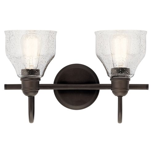 Main product image of Avery 14.75" 2 Light Vanity Light w/ Clear Seeded Glass (Olde Bronze)