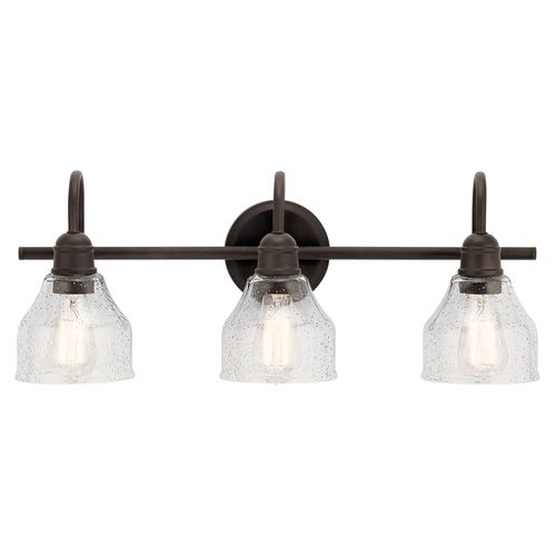 Main product image of Avery 24" 3 Light Vanity Light w/ Clear Seeded Glass (Olde Bronze)