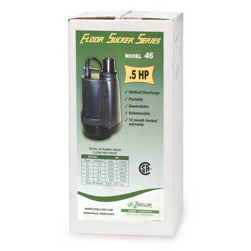 Main product image of Model 46 Floor Sucker, N46 Thermoplastic Utility Pump - 1/2 HP, 9 Ft Cord
