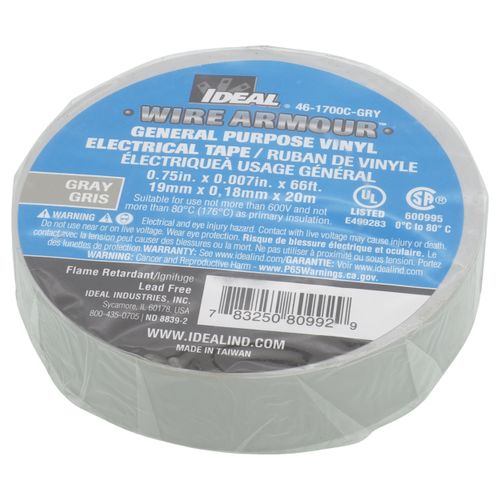 Main product image of 3/4" x 66' General Purpose Vinyl Electrical Tape, 7mm (Gray)
